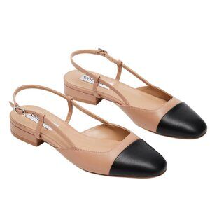 Steve Madden Tan and Black Flats